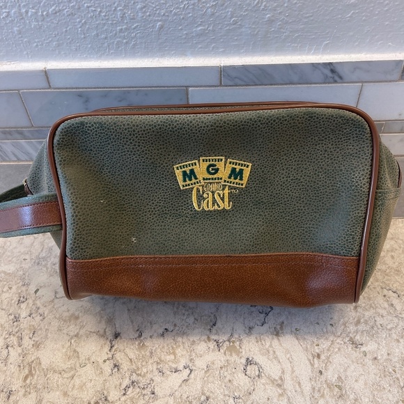 MGM Grand Cast Casino Green Suede Toiletry Bag